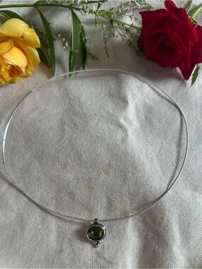 Silpada green pendant with sterling silver 925 necklace 19”